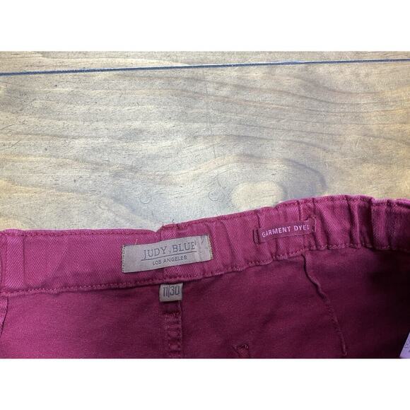 Judy Blue Garment Dyed Scarlet Red Drawstring Jeans Size 11/30 - Picture 6 of 11